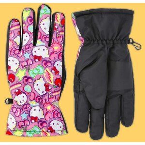 HELLO KITTY Insulated Ski Gloves Water Resistant GIRLS SIZE S/M NEW